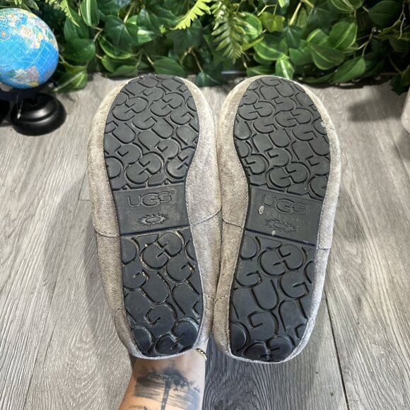 UGG Ascot Men's Gray Suede Wool Lined Slip-On Moccasin Shoes Size 11 - Picture 7 of 7